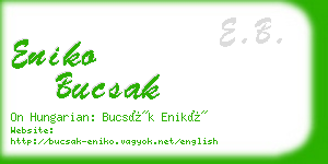 eniko bucsak business card